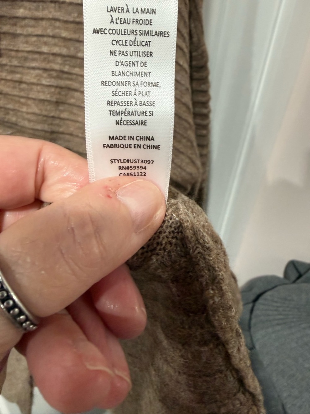 NWT beach lunch lounge Ribbed Mock Neck Sweater in Brown - Picture 7 of 9